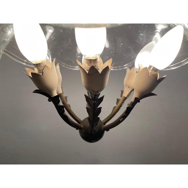 Metal Vintage Pendant in Bronze and Murano Glass, 1950s For Sale - Image 7 of 16