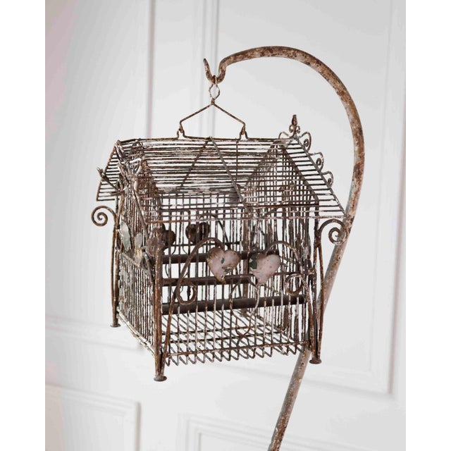 Mid 20th Century Charming French Birdcage Plant Stand with Original Paint For Sale - Image 11 of 15