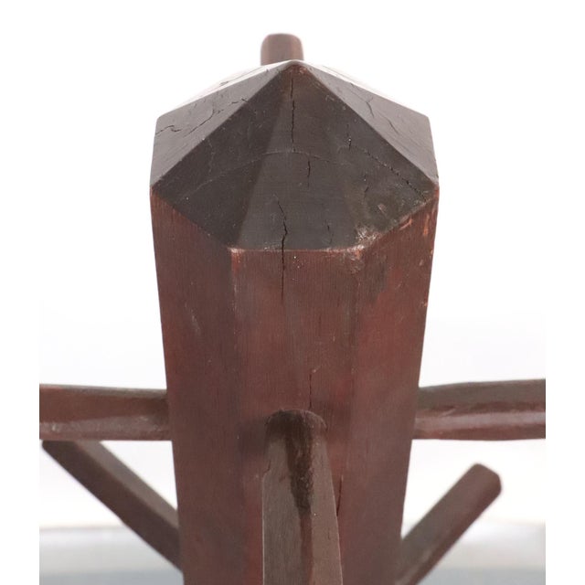 Mid 20th Century Mid 20th Century Rustic Solid Walnut Coat Tree Rack For Sale - Image 5 of 8