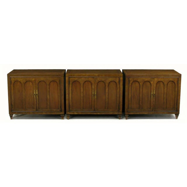 Trio of Mastercraft Burled and Walnut Colonnade Cabinets For Sale - Image 9 of 9