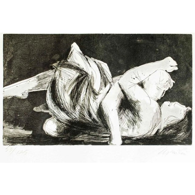 Lovers II - Original Etching by Giacomo Manzù - 1970 1970 For Sale
