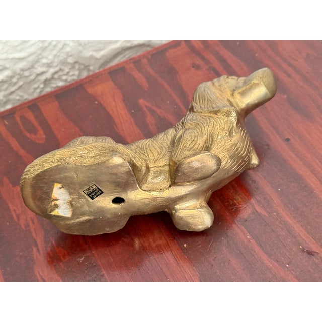 Vintage Solid Brass Sitting Spaniel Dog Figurine For Sale - Image 9 of 10