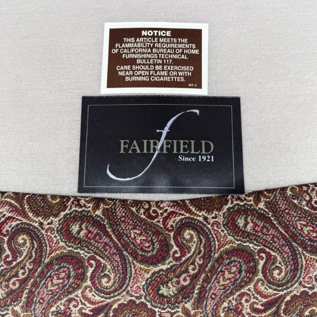 Pair of Fairfield Paisley Fauteuil Chairs With Ottoman For Sale - Image 12 of 18