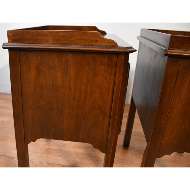 1950s Vintage Solid Walnut Pair of Nightstands / Bed Side Tables For Sale - Image 11 of 13