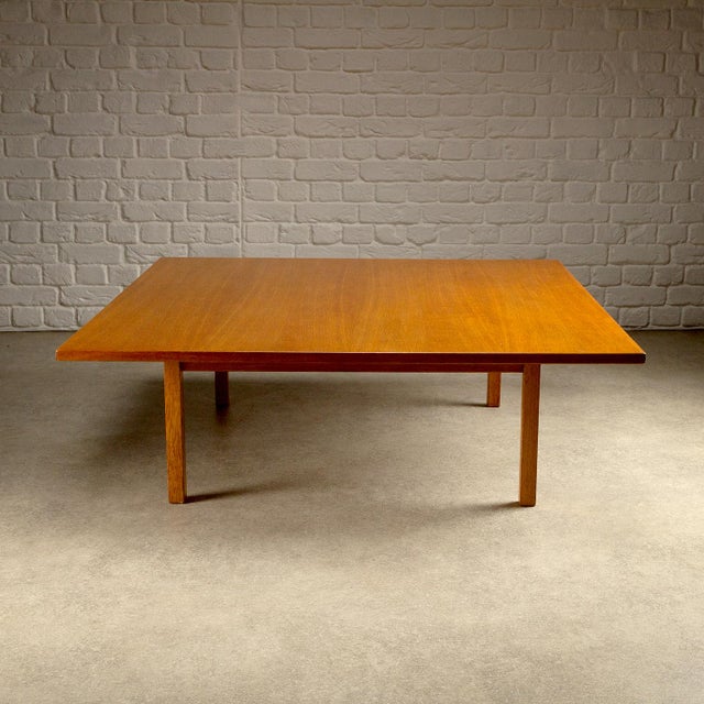 An unusually large oak coffee table by Hans Wegner for Andreas Tuck, Odense Denmark, 1960s. This piece has an attribution...