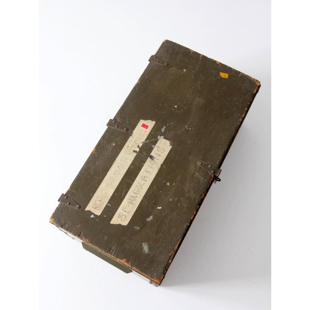 Wwii Military Storage Wooden Crate Trunk For Sale - Image 13 of 16