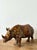 This striking vintage Italian rhinoceros is a masterful example of 1960s majolica tradition, blending bold animalia with...
