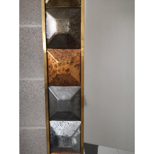 Mid-Century Italian Murano Glass and Brass Mirror, 2000 For Sale - Image 4 of 13