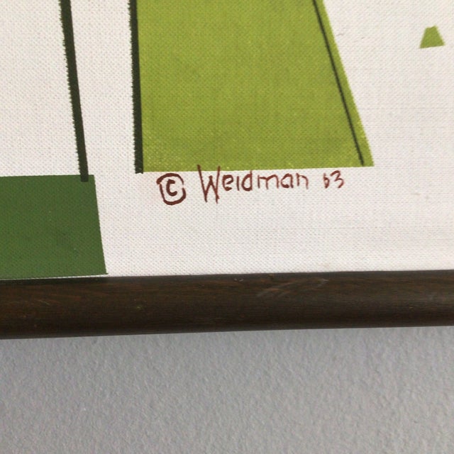 1963 David Weidman Framed Vinyl on Masonite Silkscreen of “Children at the Playground ” For Sale - Image 9 of 12