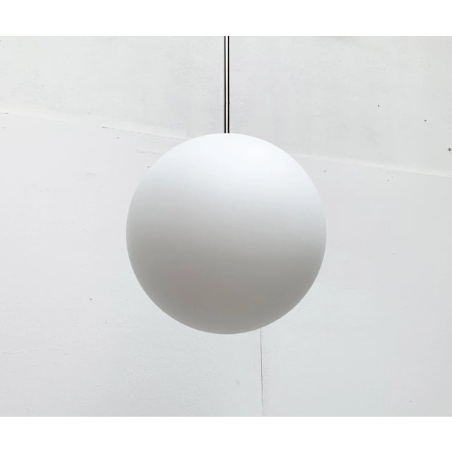 1960s Vintage German Space Age Glass Ball Pendant Lamp from Limburg For Sale - Image 5 of 18