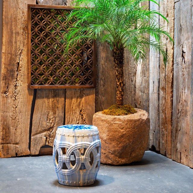 Sculptural and drenched in color, this ceramic garden seat reinvents the barrel shape of classic Chinese drum stools. Slip...