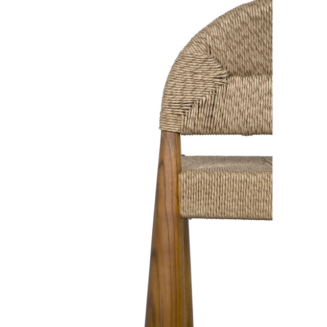 NOIR Laredo Bar Stool, Teak with Synthetic Woven For Sale In Los Angeles - Image 6 of 7