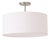 Stretch Semi Flush Mount - Satin Nickel Steel, Drum White Linen Shade, Dimmable, Modern Style For Sale