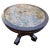 Marge Carson Distressed Walnut Quad Feet Pedestal Center Table With Madeira Marble Top Insert For Sale - Image 9 of 12