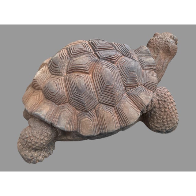 Late 20th Century Cast Hardstone Figural Turtle Garden Statue For Sale - Image 4 of 8