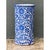 Vintage Blue and White Ceramic Umbrella Stand For Sale - Image 4 of 12