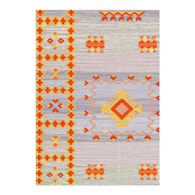 Traditional Pasargad DC Fine Hand Knotted Flat Weave Moroccon Rug For Sale - Image 3 of 3