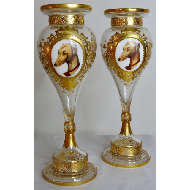Boho Chic Late 19th Century Bohemian Vases With Animal Vignettes For Sale - Image 3 of 7