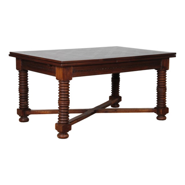 French Extendable Dining Table, 1940s For Sale