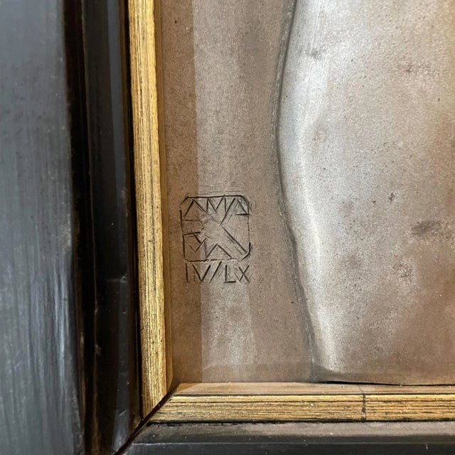 Mid 20th Century Female Nude Torso Metal Wall Art, Framed For Sale - Image 9 of 13