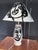 Fantastic Original Hand Painted Table Lamp by Peter Robert Keil. This unique piece depicts black and white abstract faces...