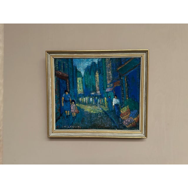Olle Larsson, City Street at Night, 1964, Oil on Canvas For Sale - Image 11 of 18