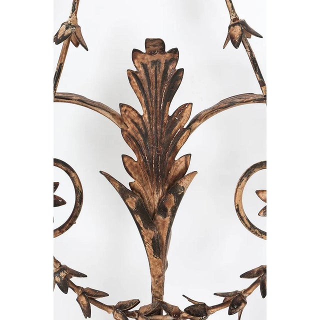 Fine Pair of Lillian August Florentine Italian Tole Style Lighting Sconces For Sale - Image 9 of 15