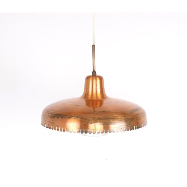 Metal Vintage Copper and Glass Pendant Lamp by Jørn Utzon, 1940s For Sale - Image 7 of 13