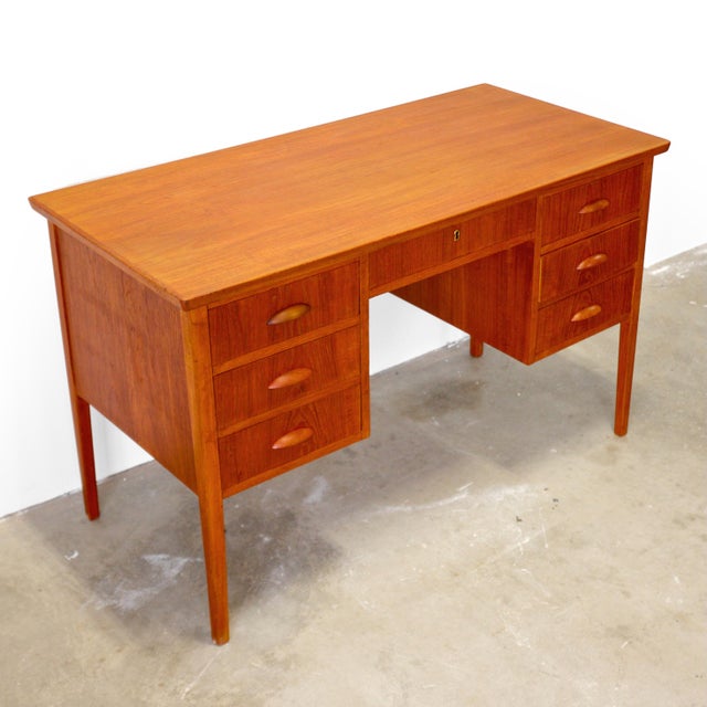 1950s 1950s Danish Teak Writing Desk For Sale - Image 5 of 11