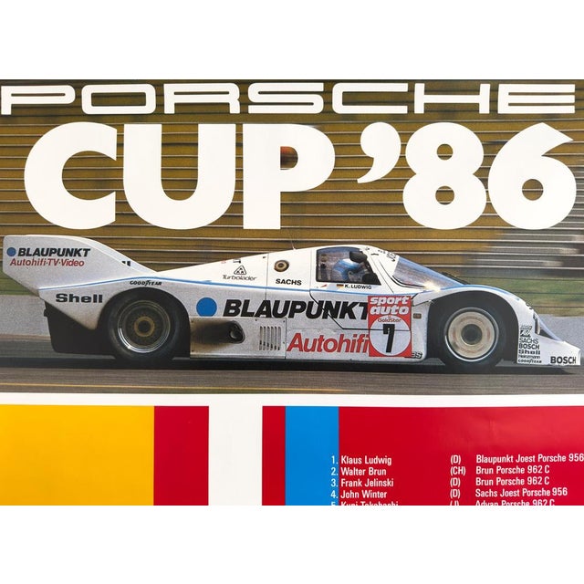 Cup 86 Porsche Poster from Erich Strenger, 1986 For Sale - Image 3 of 9
