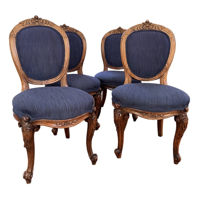 Walnut Dinning Chairs 4 PCS For Sale