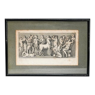 Framed Neoclassical Antique Grand Tour Style 18th Century Engraving Battle Scene For Sale