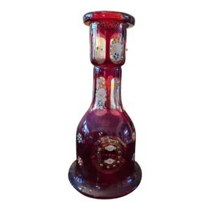Antique Bohemian Glass Moser Jeweled Hookah Bottle
