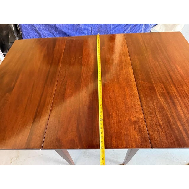 Vintage Federal Style Solid Wood Drop Leaf Dining Table For Sale - Image 10 of 18