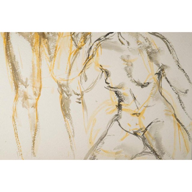 Unknown Artist, Man and Woman, 20th Century, Watercolour on Paper For Sale - Image 4 of 6