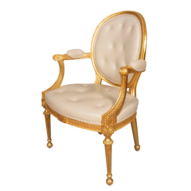 George III Style Giltwood Armchairs - Set of 4 For Sale - Image 10 of 12