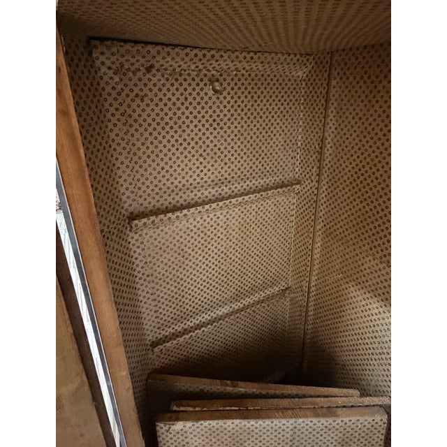 Wood Veneered Cabinet with Picture Inlaid For Sale - Image 7 of 8