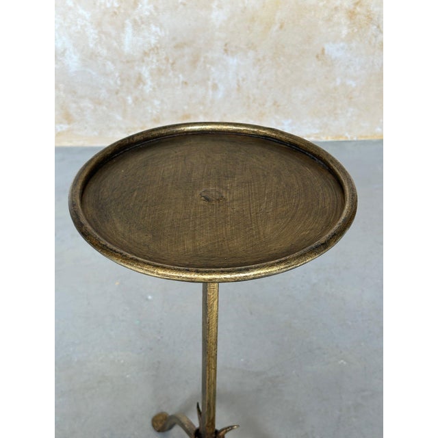 Iron Drinks Table With Gold Patina For Sale - Image 9 of 12