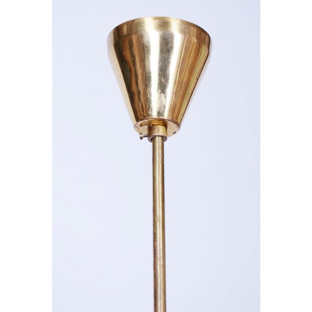 Gold Mid-Century Chandelier in Brass and Glass from Kamenický Šenov, Czech, 1960s For Sale - Image 8 of 13