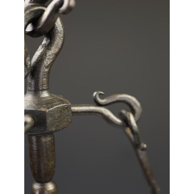19th Century Gothic Revival Hand-Forged Wrought Iron Corona Chandelier, 1880 For Sale - Image 15 of 18