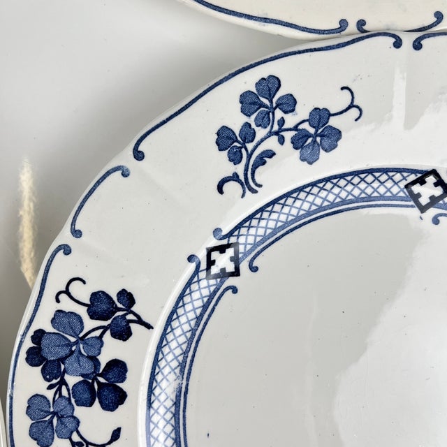 Antique Jane Model Flat Plates from KG Lunéville, 1890s, Set of 6 For Sale - Image 10 of 13