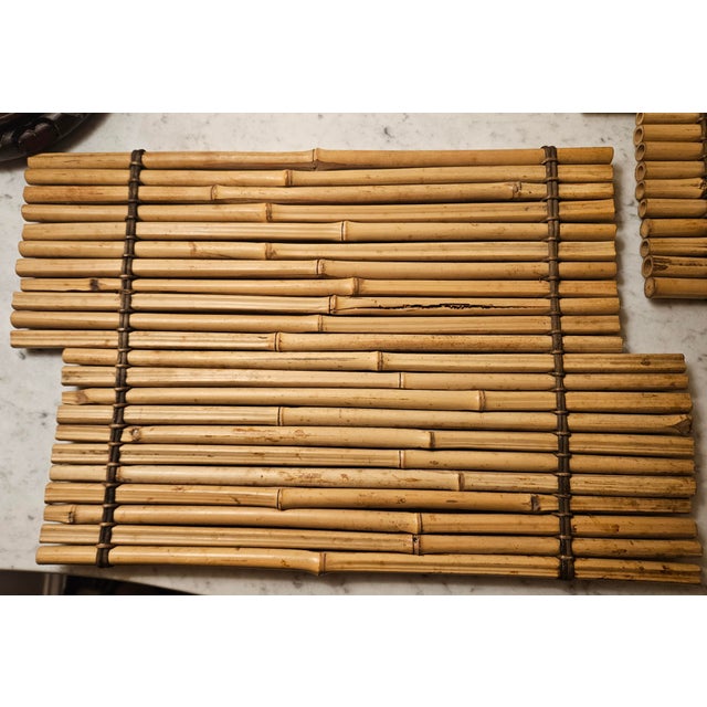 Pair of Vintage Bamboo Place Mats For Sale - Image 10 of 18