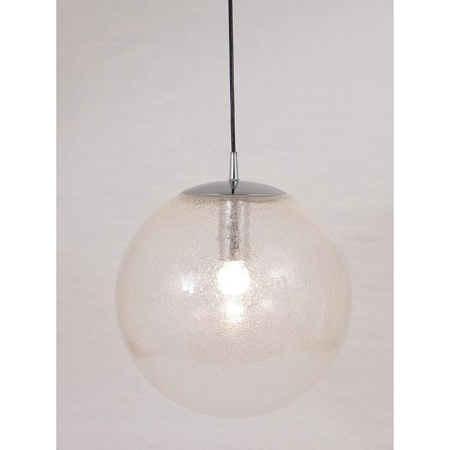Large Bubble Glass and Chrome Globe Pendant Lamp from Peill & Putzler, Germany, 1970s For Sale - Image 11 of 18