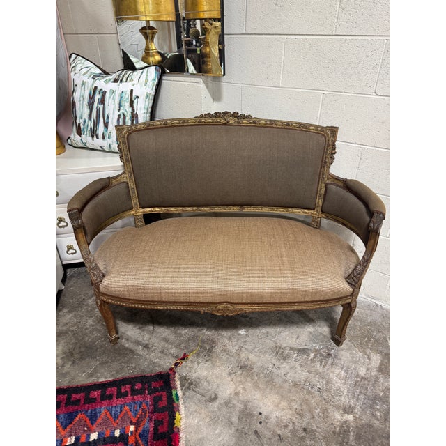 19th Century Heavily Carved Louis Vxi Settee For Sale - Image 4 of 10