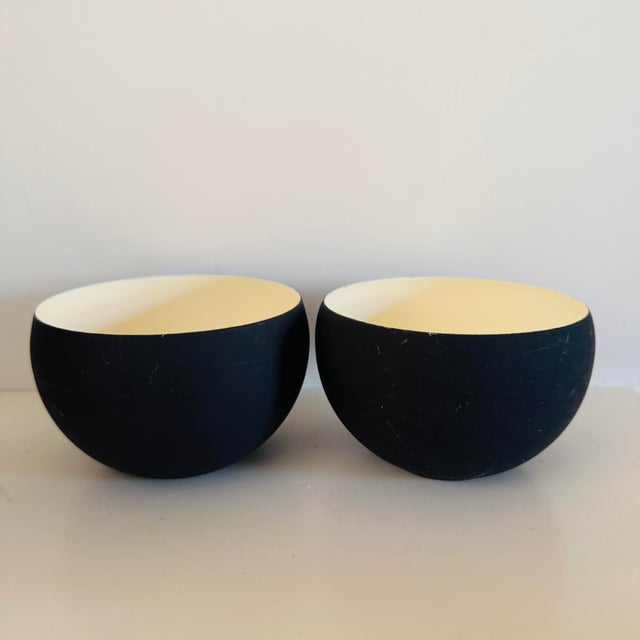 Paint Vintage 1990s Enamel Glitttrig Bowls by Ingegerd Raman, Set of 6 For Sale - Image 7 of 12