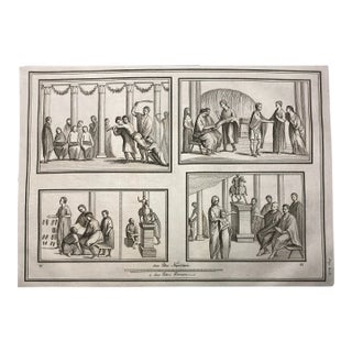 1762 Classical Engraving of Roman Market Scenes For Sale