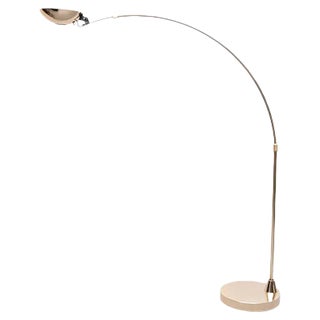 Large Brass Arc Lamp by Leonardo Marelli, 1980s For Sale