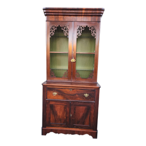 Antique Secretary With Glass From Cabinet