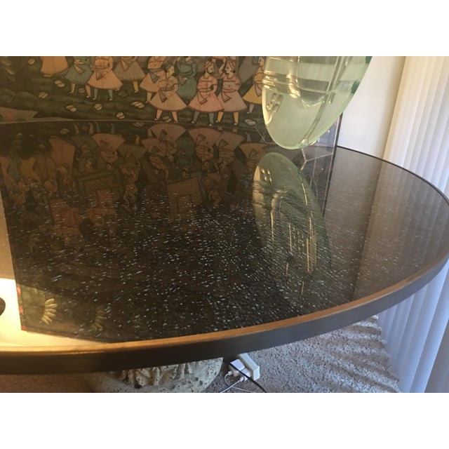 Steve Chase 1980’s Steve Chase Crackled Glass Dining Table Top (Coral Base Included). For Sale - Image 4 of 18