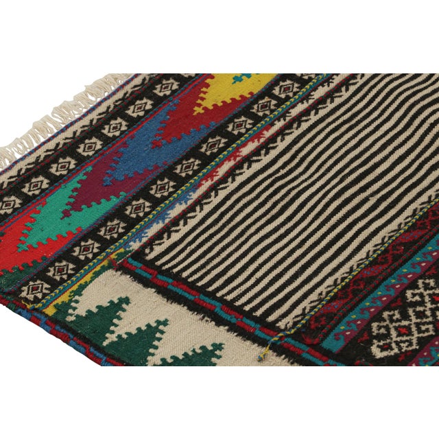 Traditional Vintage Afghan Kilim Rug With Stripes and Geometric Patterns, From Rug & Kilim For Sale - Image 3 of 7